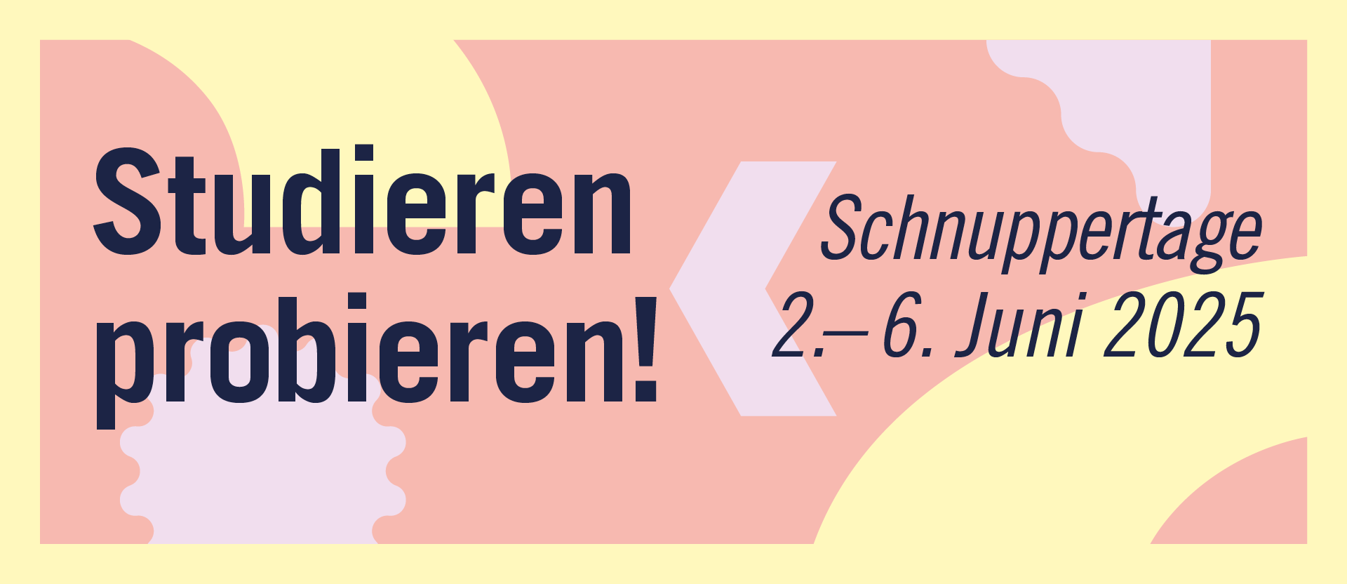 Bunte Grafik mit Formen und Text.