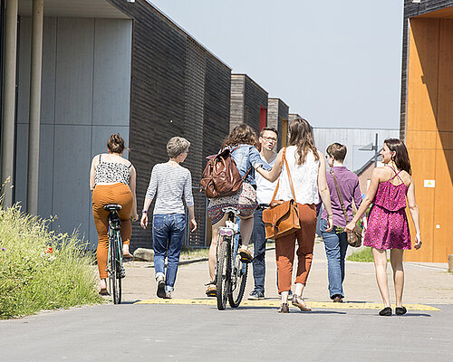 Studierende in der Mittagspause auf dem Campus der Alanus Hochschule