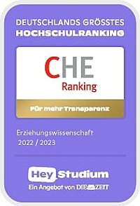CHE-Ranking-Siegel 2022/2023 für den Studiengang Erziehungswissenschaften