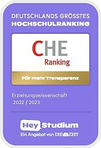 CHE-Ranking-Siegel für den Studiengang Erziehungswissenschaften CHE-Ranking-Siegel 2022/2023 für den Studiengang Erziehungswissenschaften