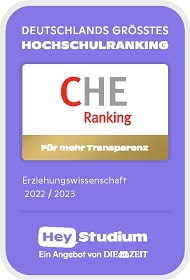 CHE-Ranking-Siegel 2022/2023 für den Studiengang Erziehungswissenschaften