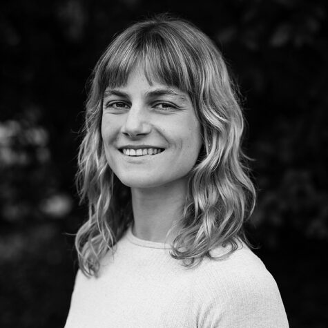 Porträtfoto in schwarz-weiß von Fabienne Margue