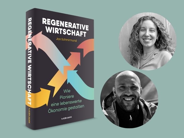 Das Bild zeigt das Buchcover sowie zwei Portraits von Alanus-Dozierenden