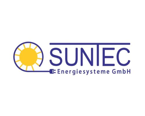 Logo der Firma SUNTEC Energiesysteme GmbH mit stilisierter Sonne und Stecker.