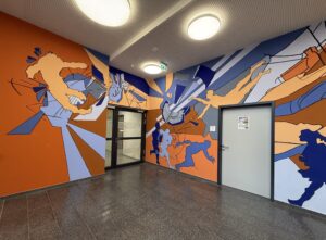 Kunst trifft Teilchenphysik 4 04 Foto Wandmalerei Teilchenphysik c Universitaet bonn