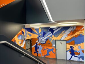 Kunst trifft Teilchenphysik 6 06 Foto Wandmalerei Teilchenphysik c Alanus Hochschule